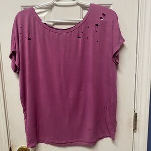 Express Distressed Holey Tee Shirt pink size M
New with tags